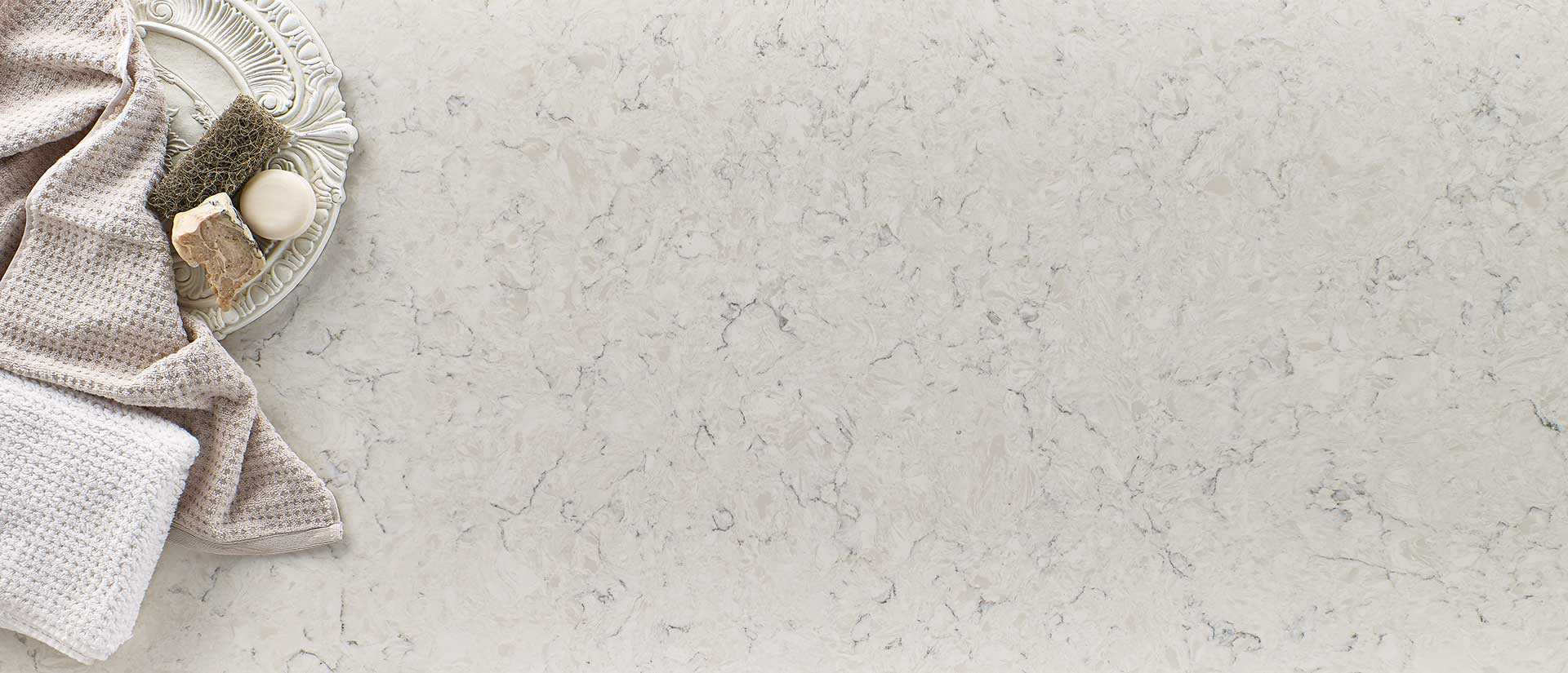 Carrara Mist Quartz Countertop Detail