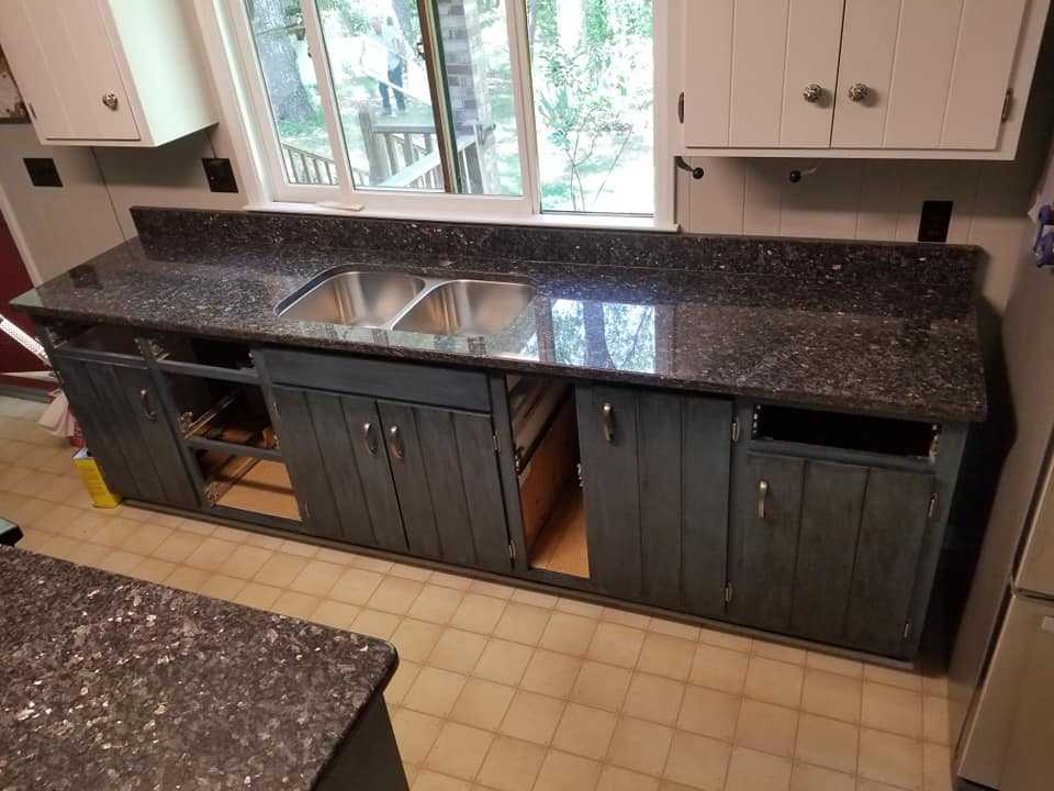 Blue Pearl Granite Kitchen Countertop and Backsplash
