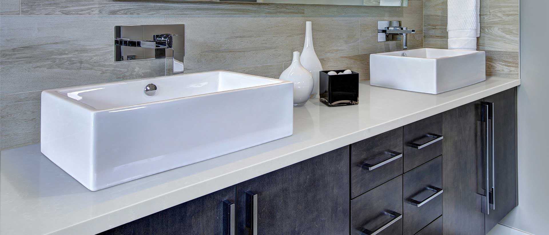 Smoked Pearl Quartz Bathroom Vanity Countertop