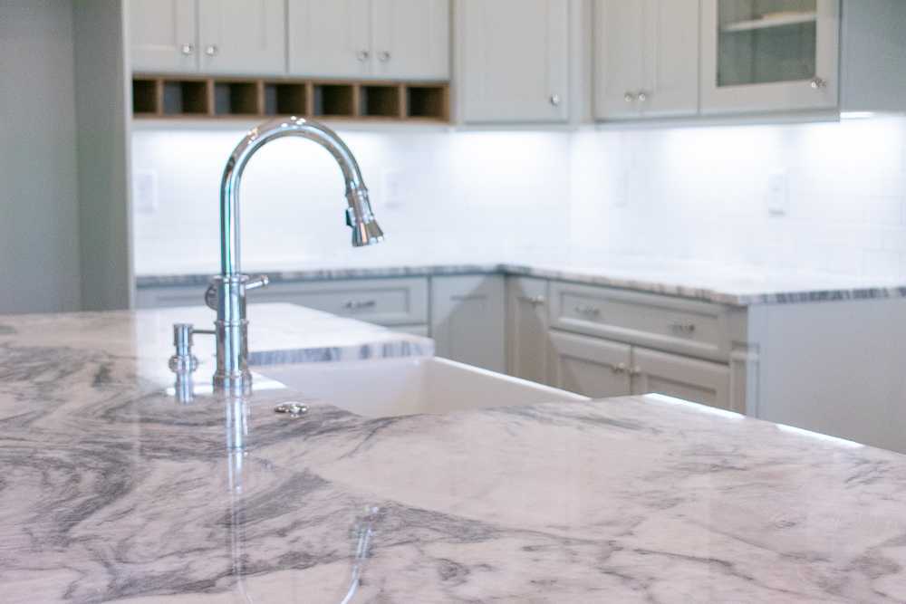 Mont Blanc Marble Kitchen Island Countertop