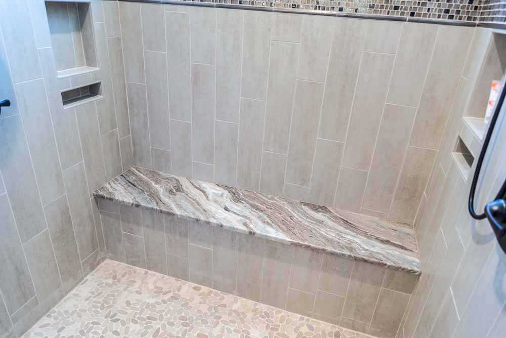 Fantasy Brown Marble Shower Bench Seat